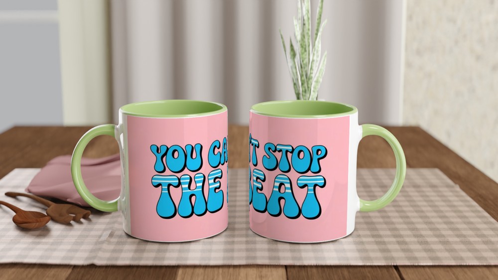 You Can't Stop The Beat Retro Typography Mug — view 5