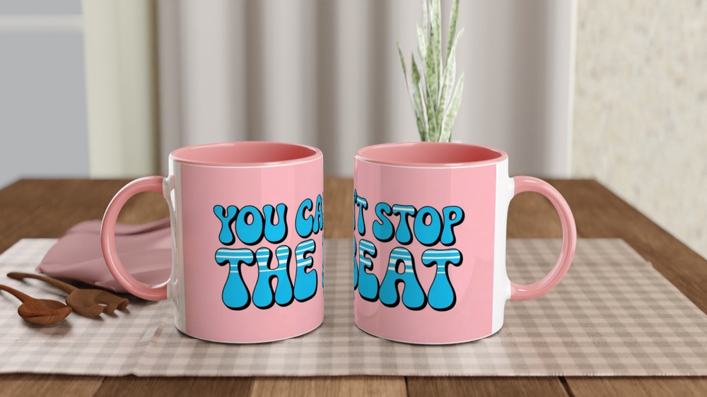 You Can't Stop The Beat Retro Typography Mug — view 6