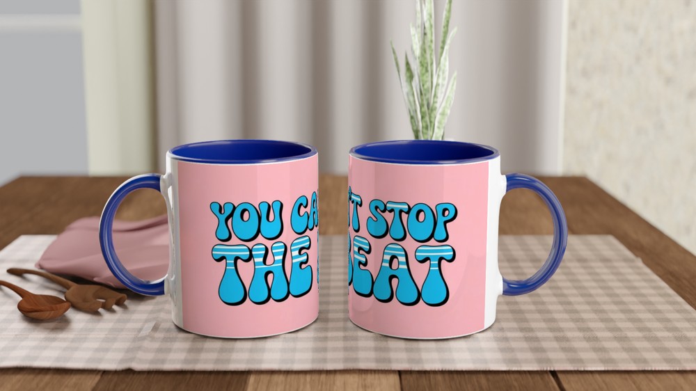You Can't Stop The Beat Retro Typography Mug — view 4
