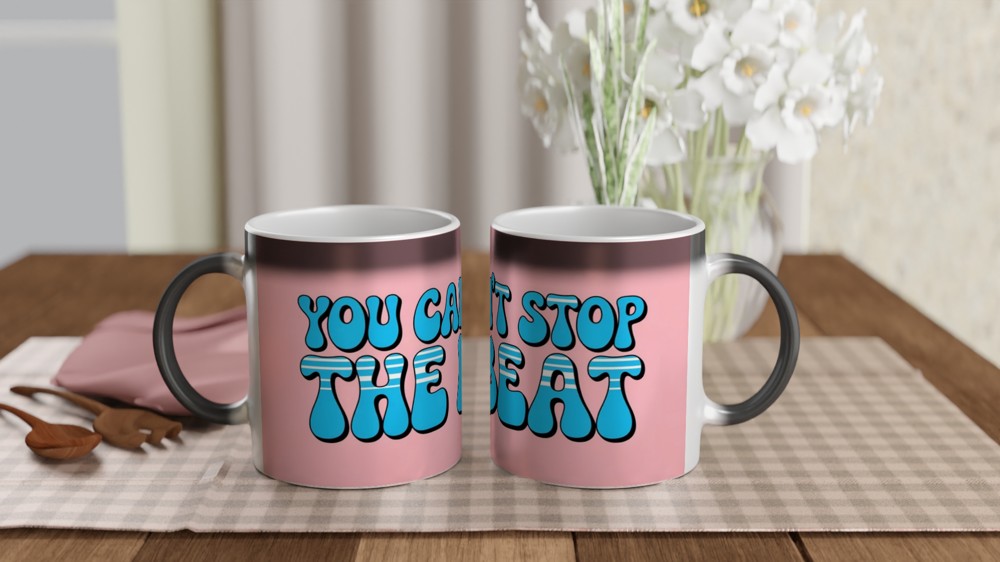 You Can't Stop The Beat Retro Typography Mug — view 3