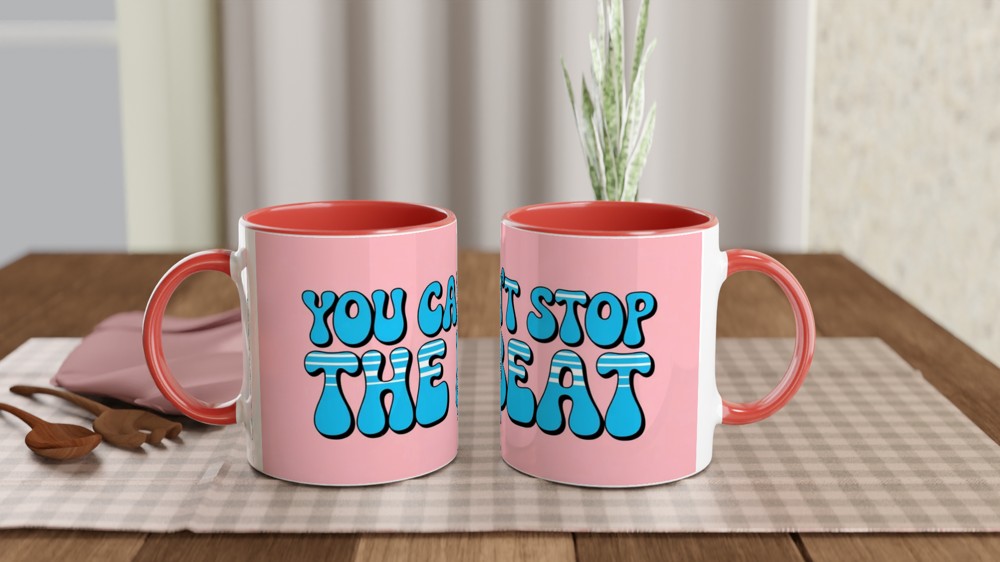 You Can't Stop The Beat Retro Typography Mug — view 7