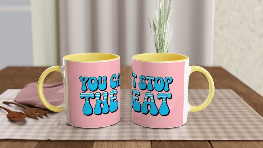 You Can't Stop The Beat Retro Typography Mug — view 8