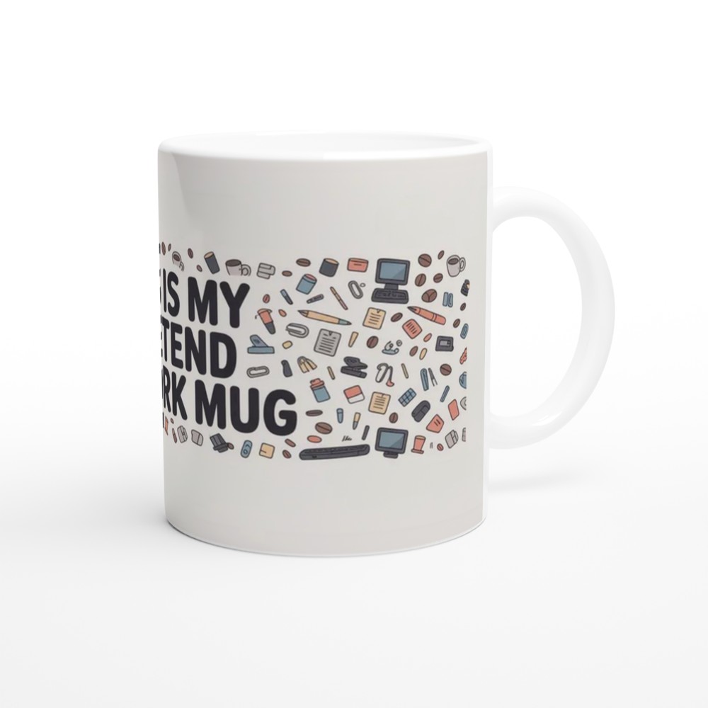 This Is My Pretend To Work Mug - Funny Office Doodle Design — view 12