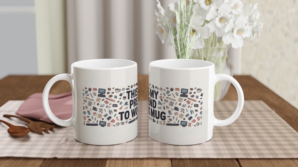 This Is My Pretend To Work Mug - Funny Office Doodle Design
