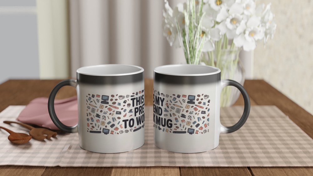 This Is My Pretend To Work Mug - Funny Office Doodle Design — view 3