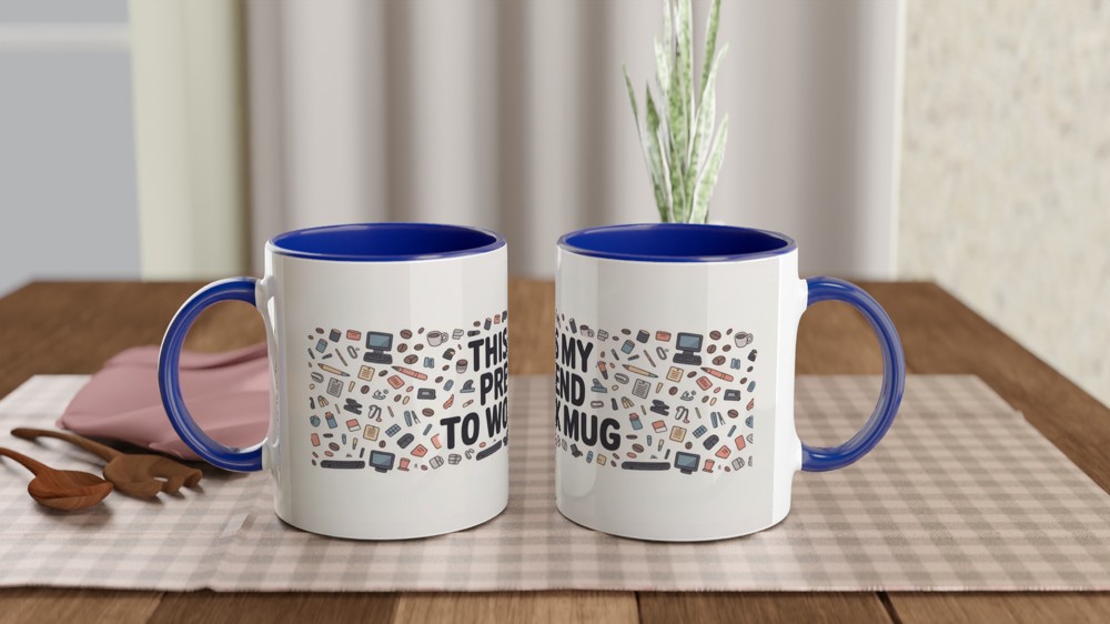 This Is My Pretend To Work Mug - Funny Office Doodle Design — view 4