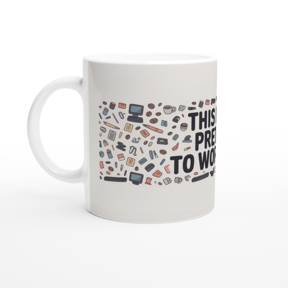 This Is My Pretend To Work Mug - Funny Office Doodle Design — view 10