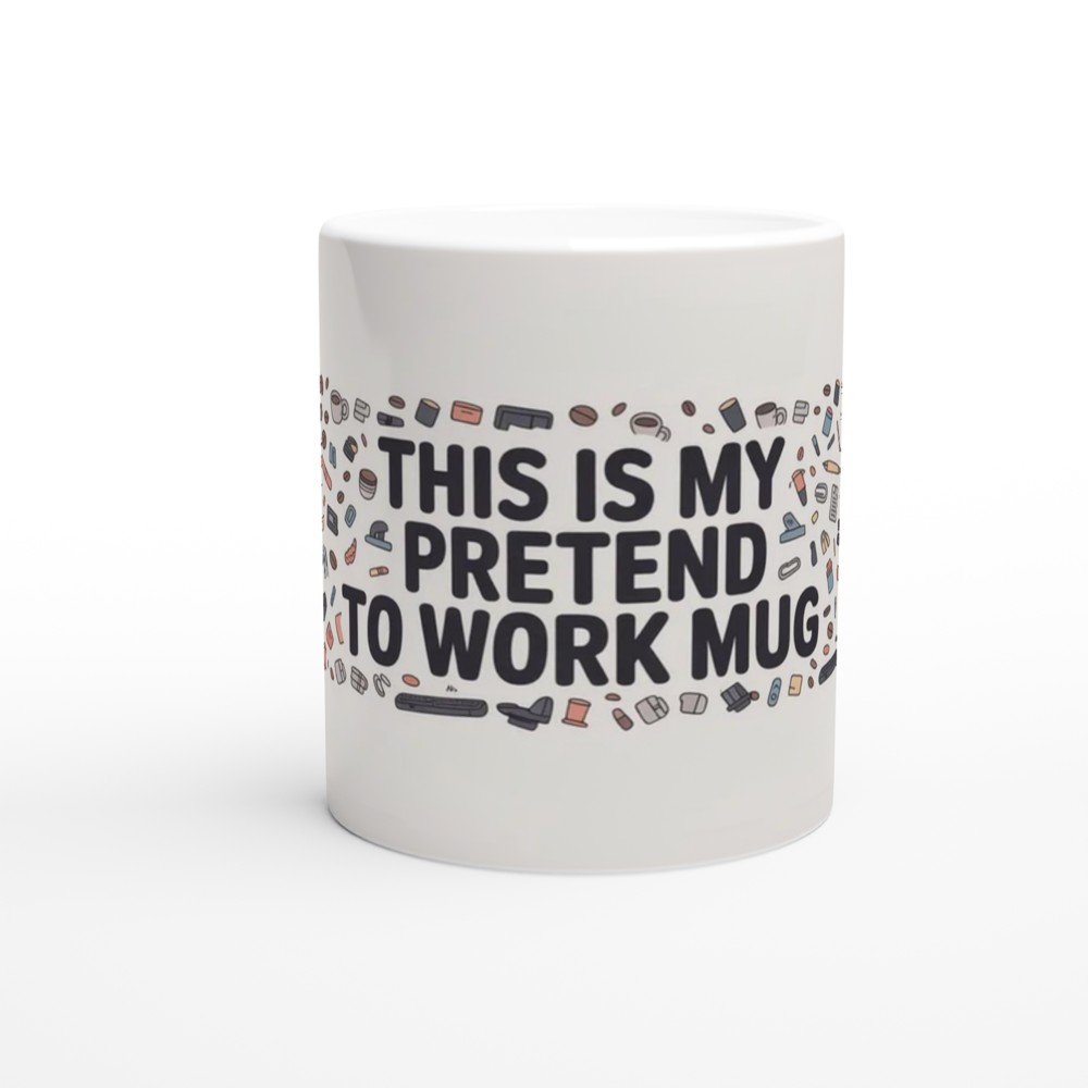 This Is My Pretend To Work Mug - Funny Office Doodle Design — view 11