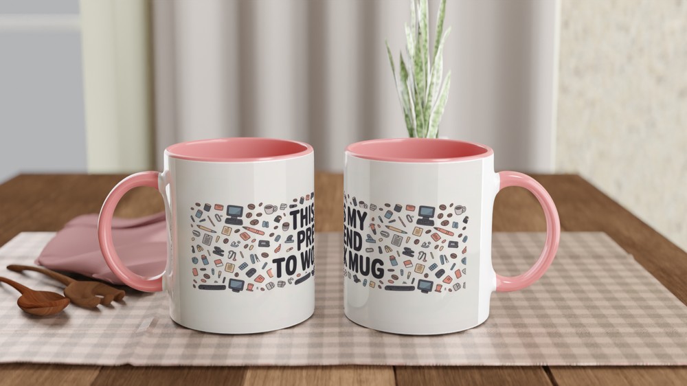 This Is My Pretend To Work Mug - Funny Office Doodle Design — view 6