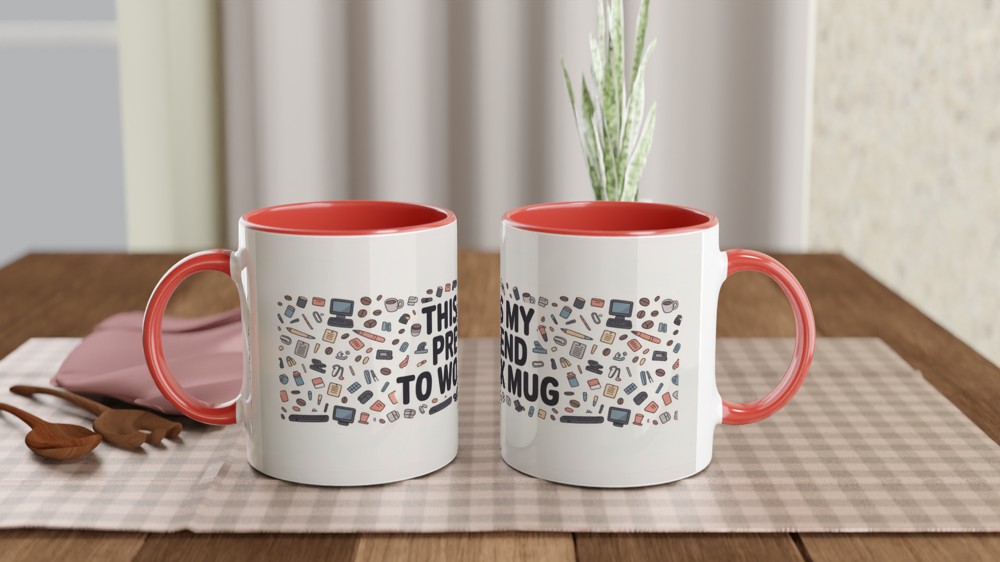 This Is My Pretend To Work Mug - Funny Office Doodle Design — view 7