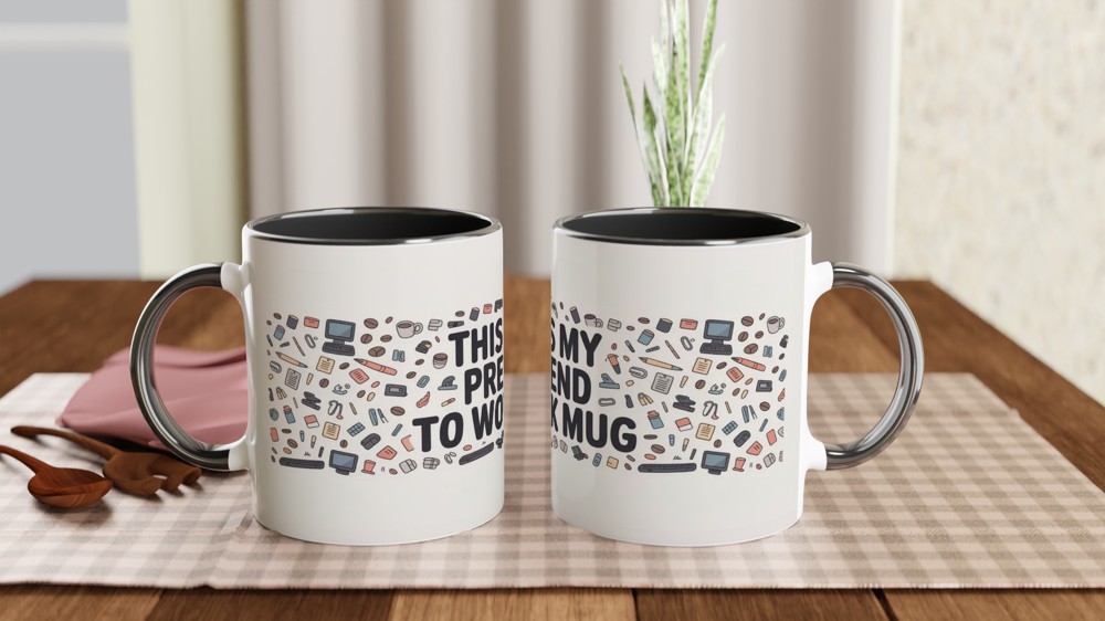 This Is My Pretend To Work Mug - Funny Office Doodle Design — view 9