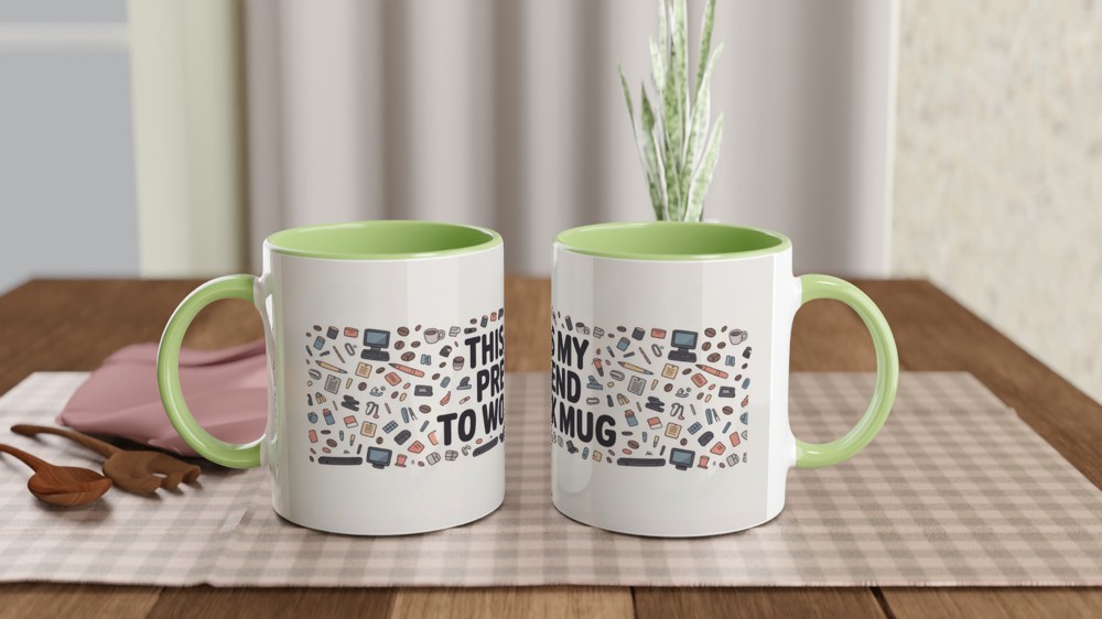 This Is My Pretend To Work Mug - Funny Office Doodle Design — view 5