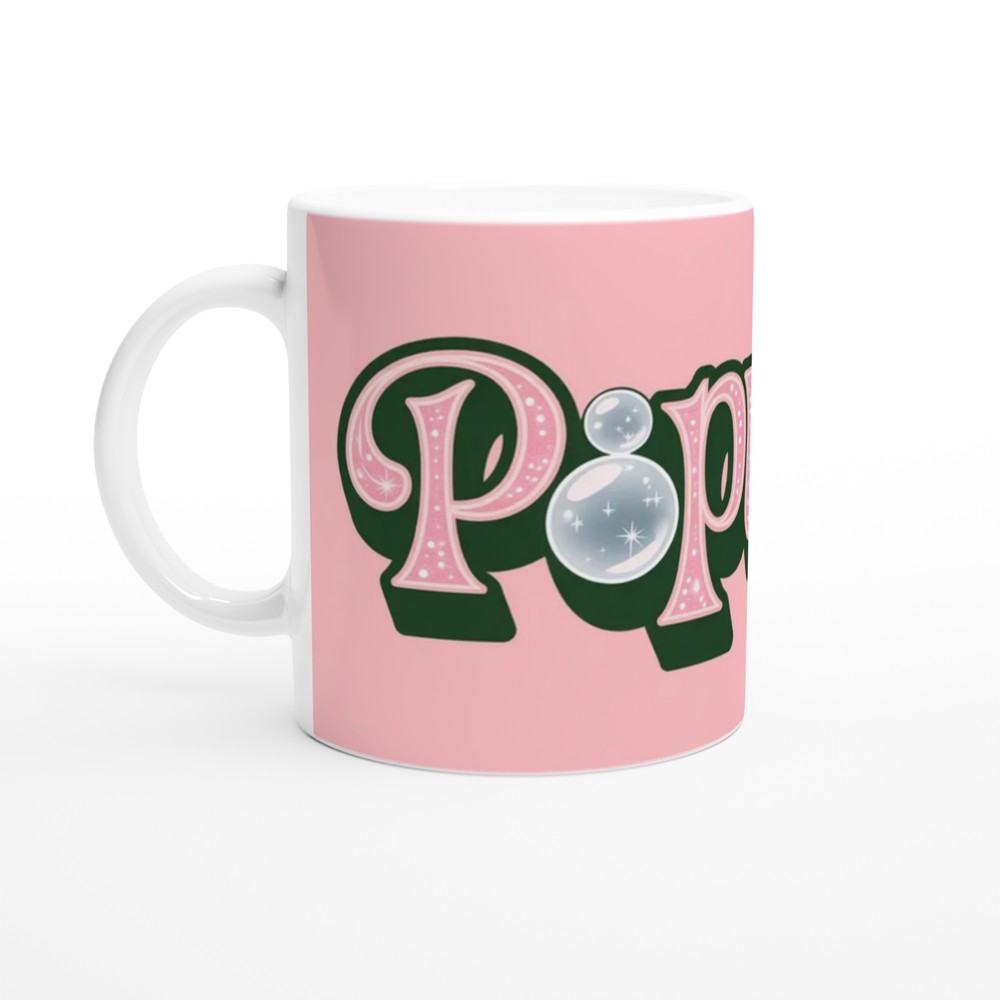 Popular Pink Sparkle Bubble Text Mug — view 10