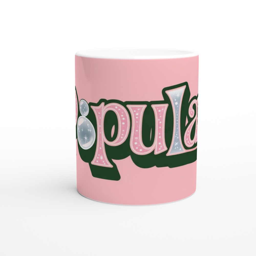 Popular Pink Sparkle Bubble Text Mug — view 11