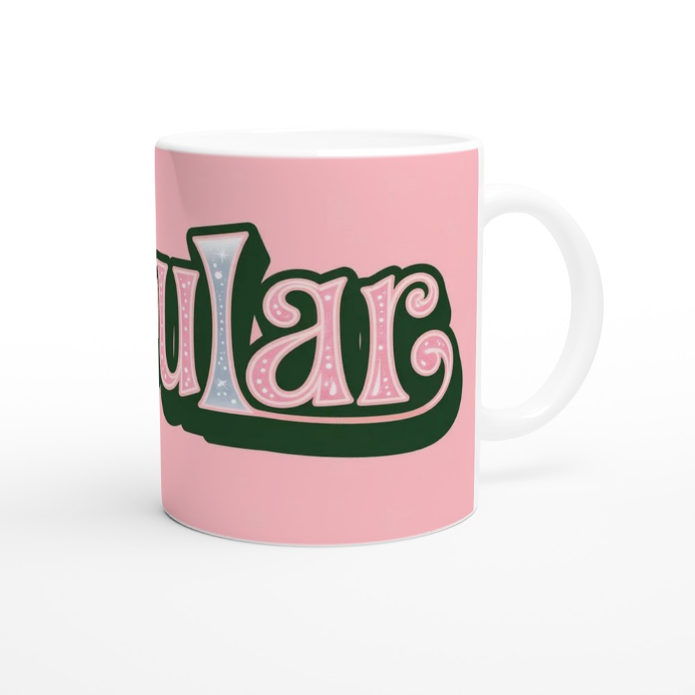 Popular Pink Sparkle Bubble Text Mug — view 12