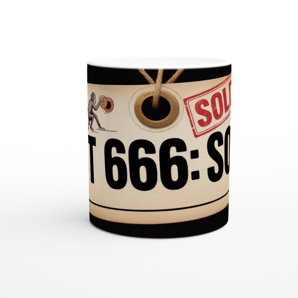 Lot 666 Sold - Funny Auction Tag Monkey Mug — view 11