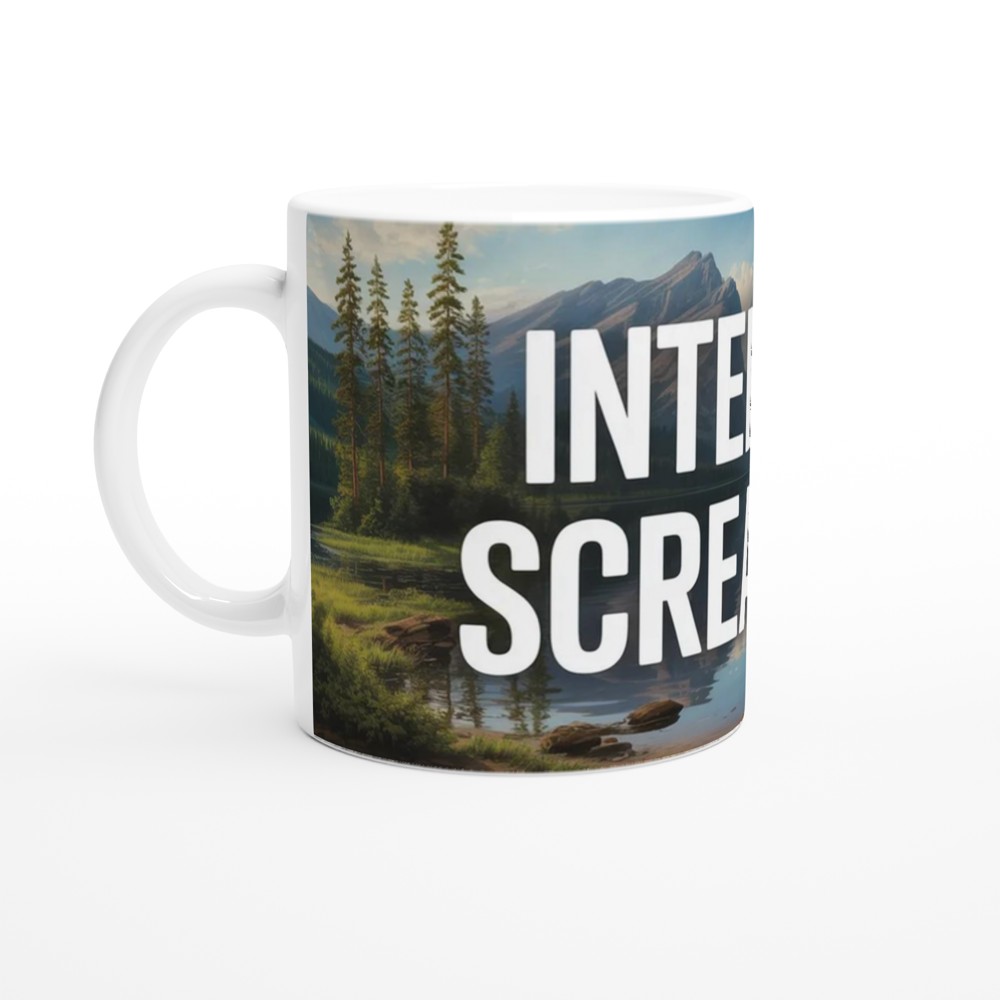 Internal Screaming Mug | Funny Office Humour Gift | Serene Mountain Lake Coffee Cup | New Job Leaving Present — view 10
