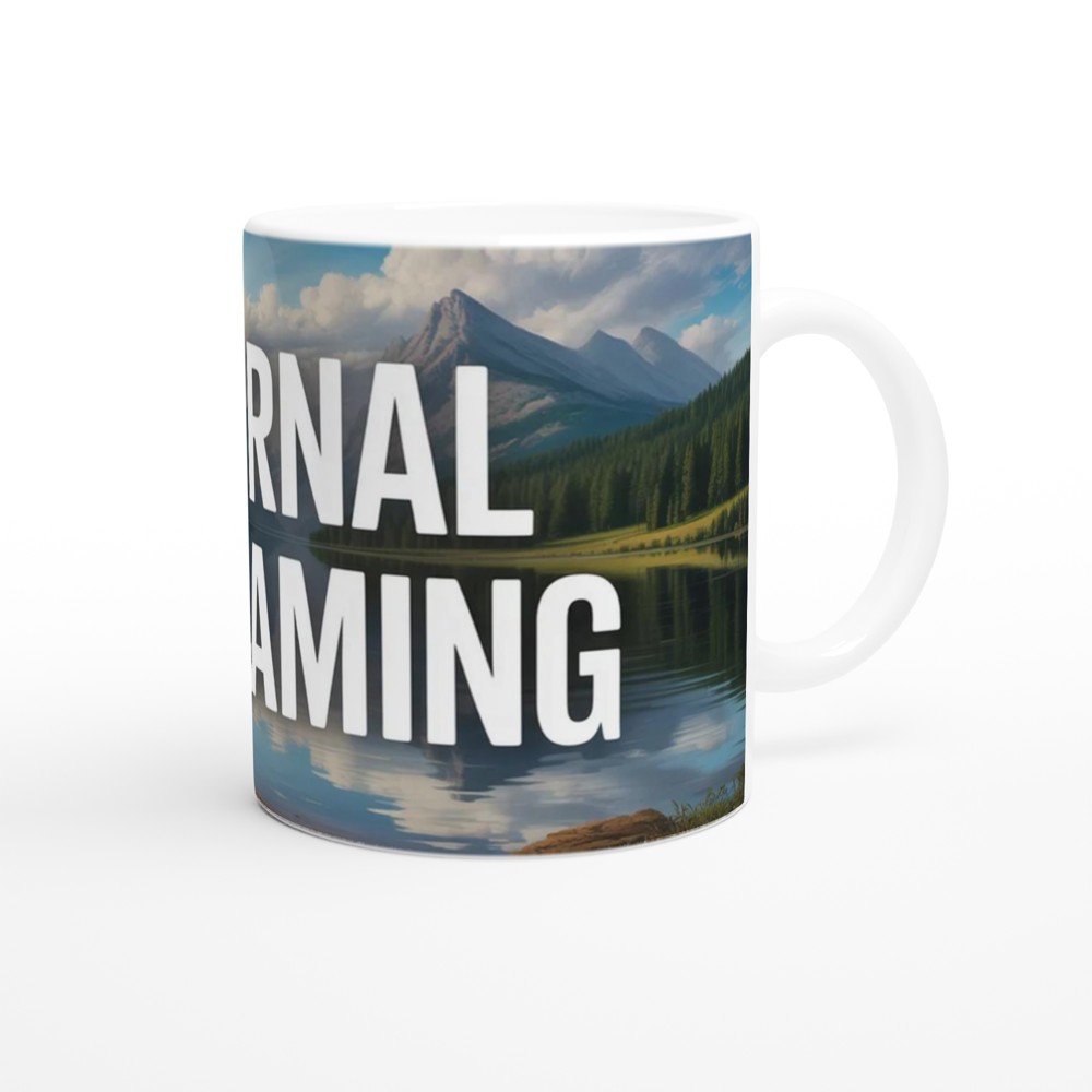 Internal Screaming Mug | Funny Office Humour Gift | Serene Mountain Lake Coffee Cup | New Job Leaving Present — view 12