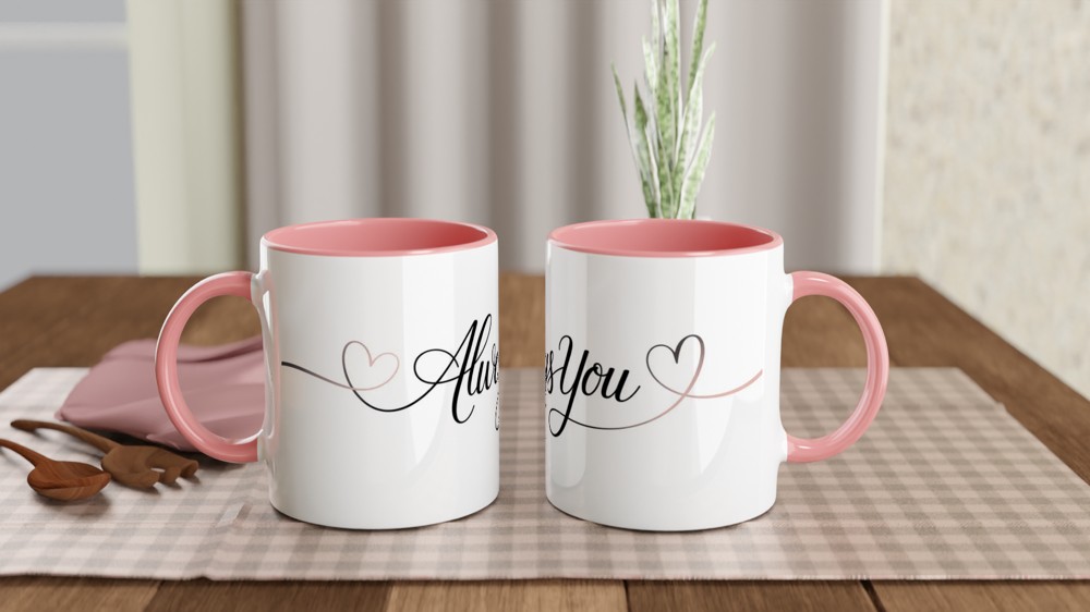 Always You Mug | Romantic Anniversary Gift | Minimalist Valentine's Present for Husband or Wife | Elegant Couple Coffee Cup — view 6