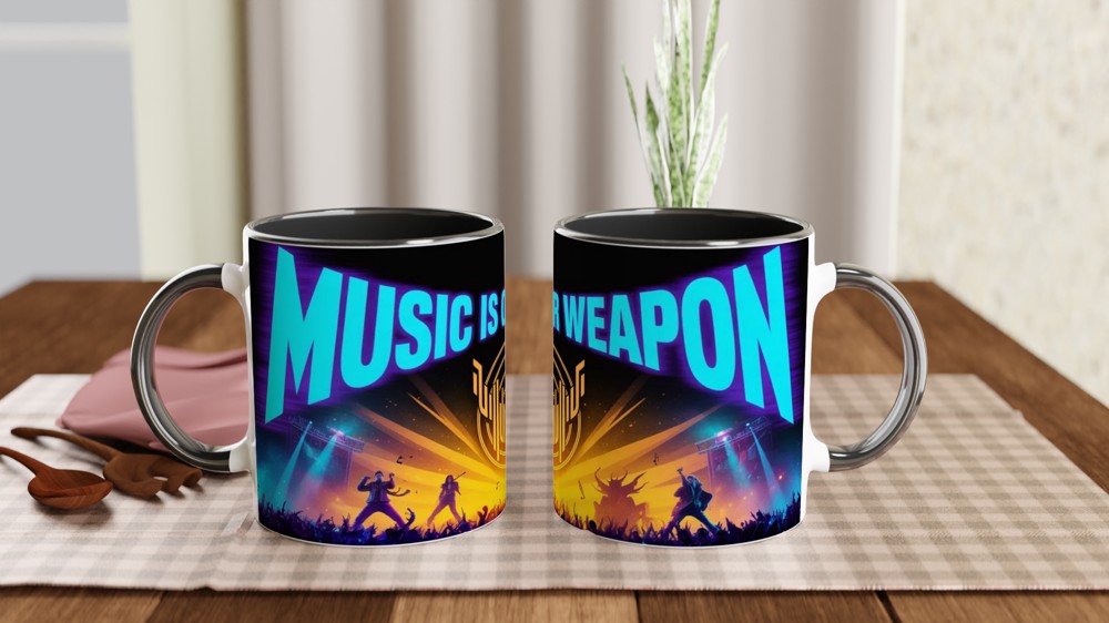 Music Is Our Weapon Rock Concert Mug — view 9