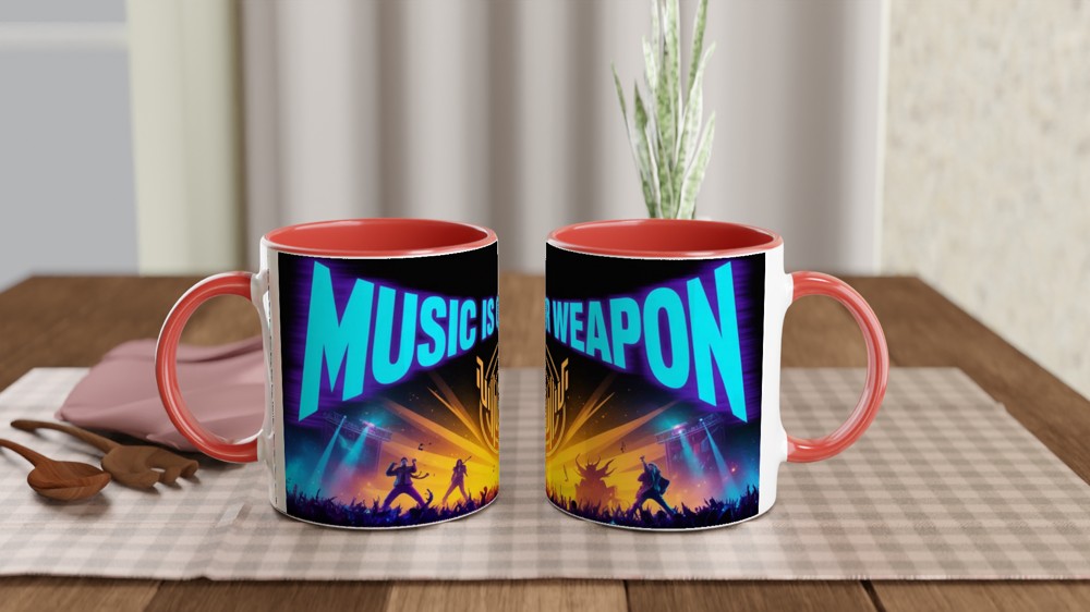 Music Is Our Weapon Rock Concert Mug — view 7
