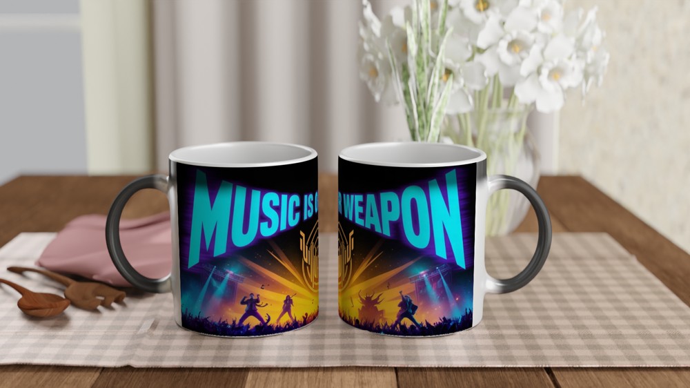Music Is Our Weapon Rock Concert Mug — view 3