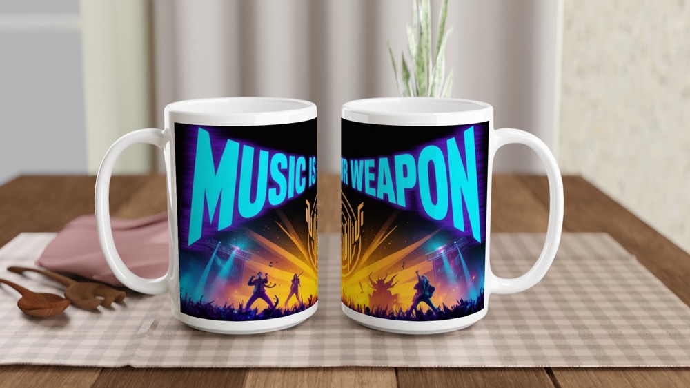 Music Is Our Weapon Rock Concert Mug — view 2