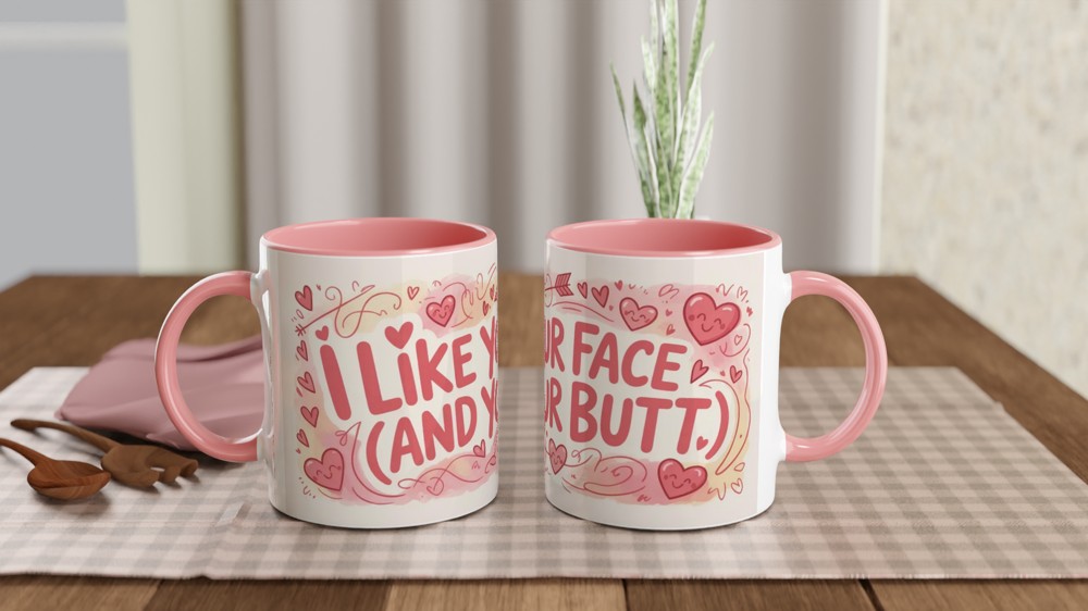 Funny Valentine Mug | I Like Your Face And Your Butt | Anniversary Gift for Boyfriend or Girlfriend | Cheeky Romantic Present — view 6