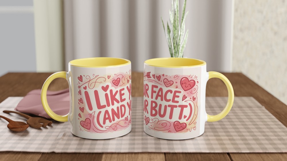 Funny Valentine Mug | I Like Your Face And Your Butt | Anniversary Gift for Boyfriend or Girlfriend | Cheeky Romantic Present — view 8