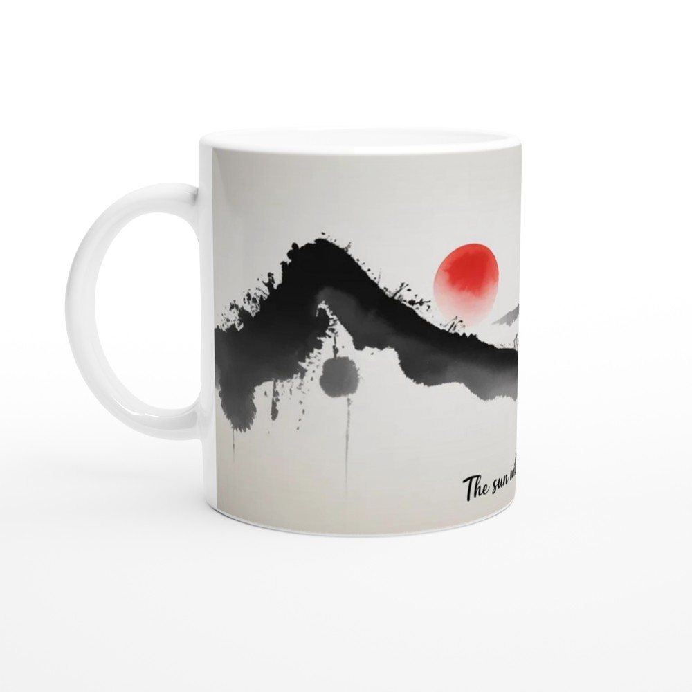 Sun Will Rise Again Mug | Positivity Gift | Minimalist Japanese Art Coffee Cup | Mental Health Encouragement Present for Best Friend — view 10