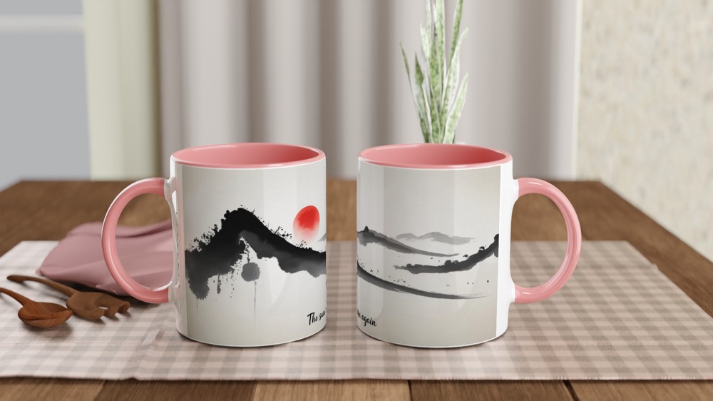 Sun Will Rise Again Mug | Positivity Gift | Minimalist Japanese Art Coffee Cup | Mental Health Encouragement Present for Best Friend — view 6