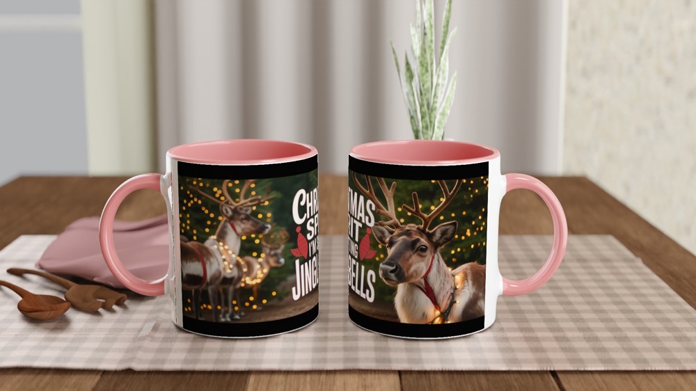 Christmas Spirit I'm Shitting Jingle Bells Funny Reindeer Mug — view 6