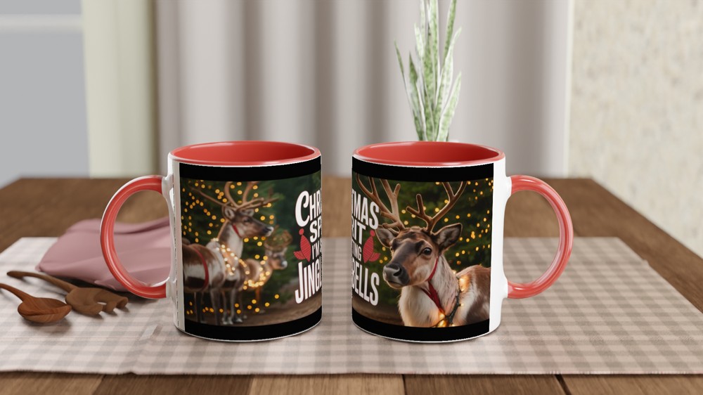 Christmas Spirit I'm Shitting Jingle Bells Funny Reindeer Mug — view 7