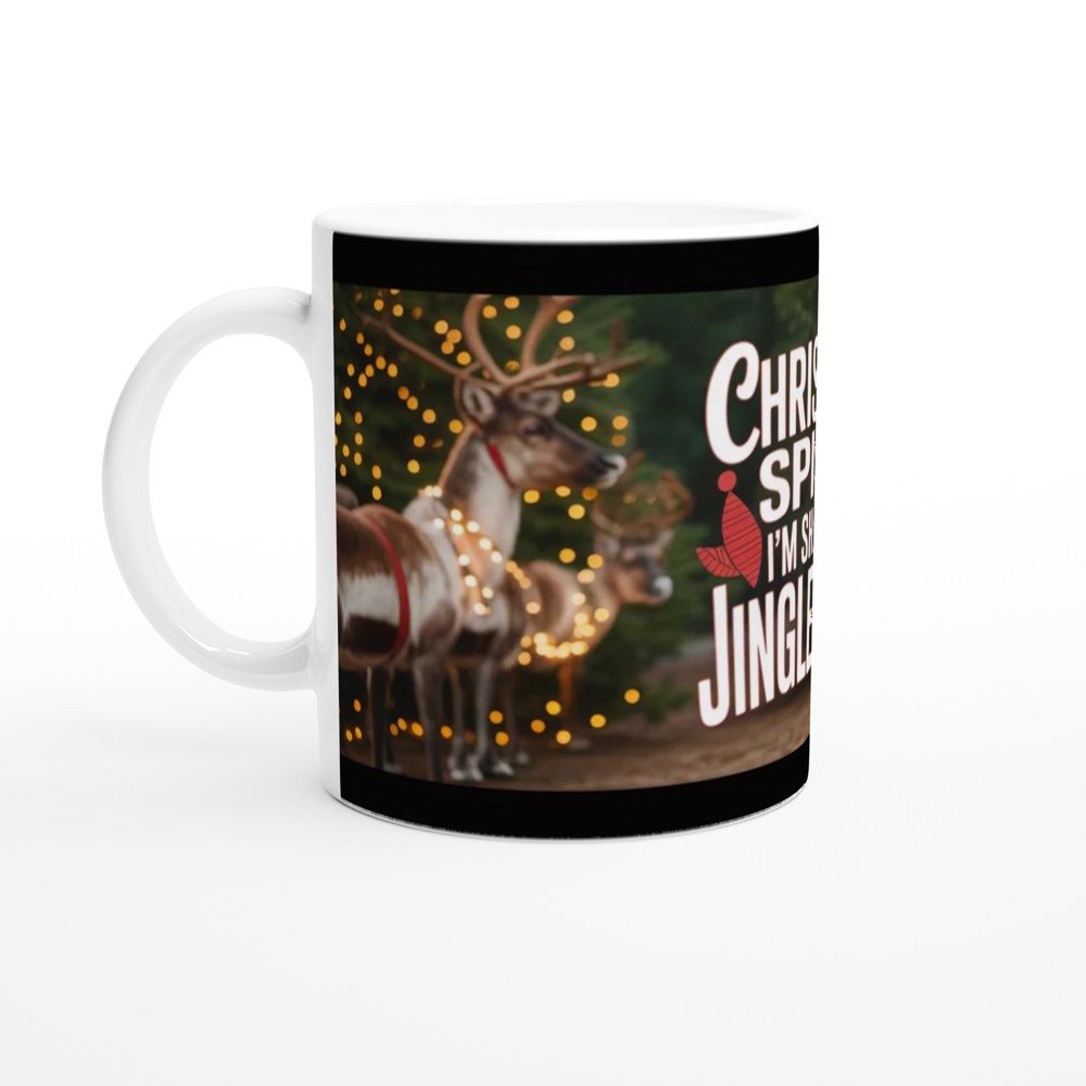 Christmas Spirit I'm Shitting Jingle Bells Funny Reindeer Mug — view 10