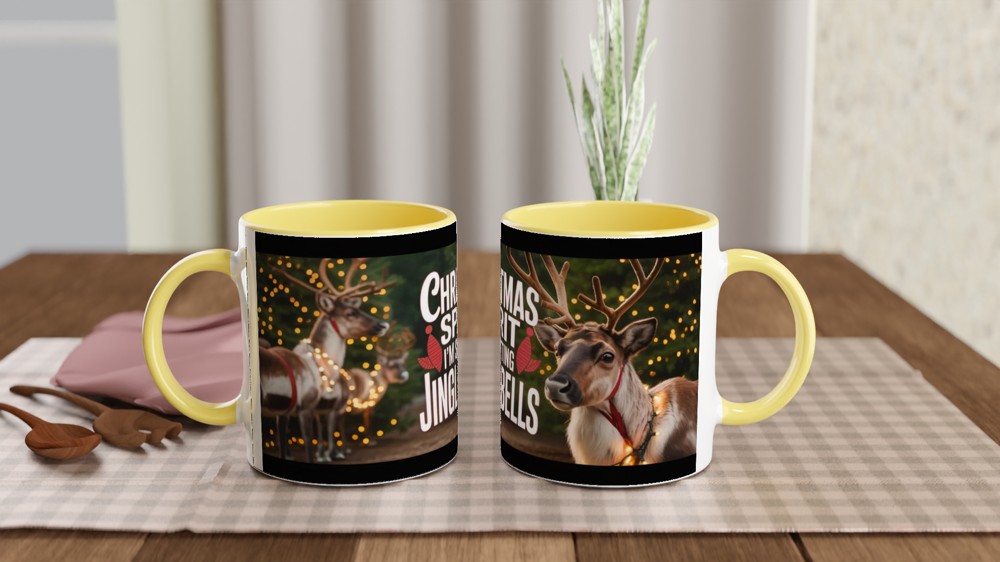 Christmas Spirit I'm Shitting Jingle Bells Funny Reindeer Mug — view 8