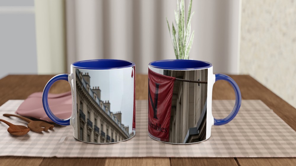 Les Miserables Mug | Red Flag Balcony Design | Musical Theatre Gift | West End Theatre Lover Present — view 4