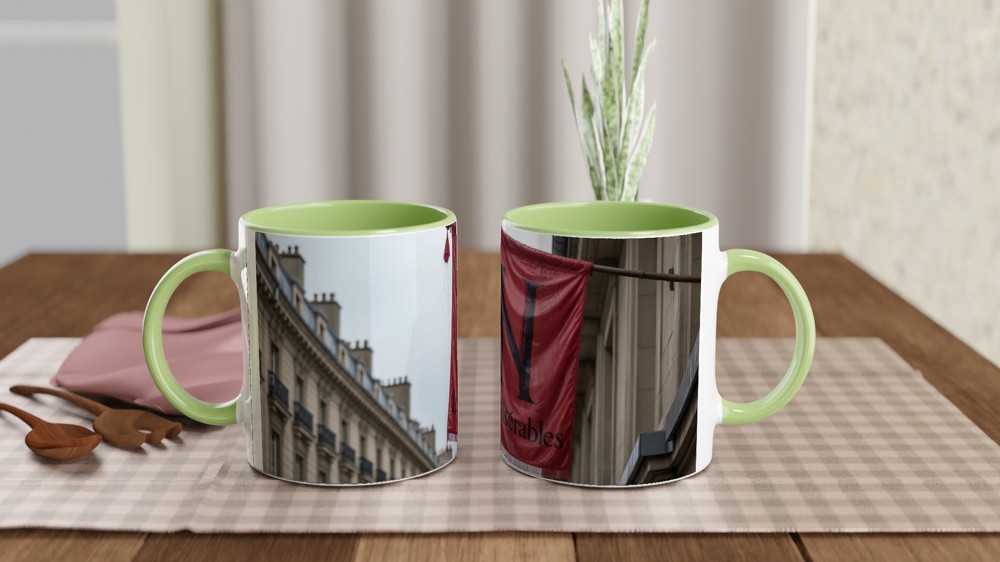 Les Miserables Mug | Red Flag Balcony Design | Musical Theatre Gift | West End Theatre Lover Present — view 5