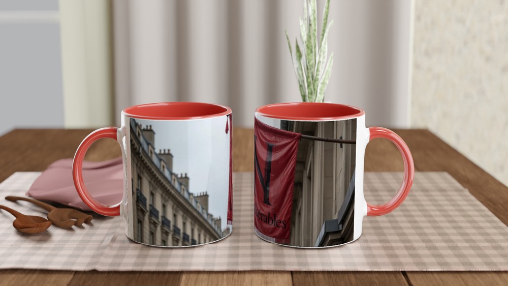 Les Miserables Mug | Red Flag Balcony Design | Musical Theatre Gift | West End Theatre Lover Present — view 7