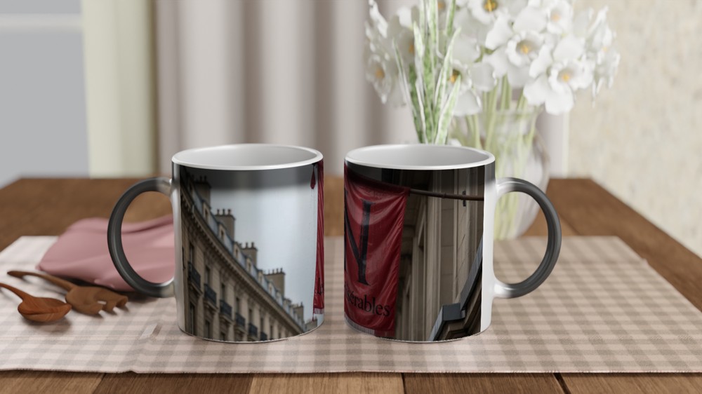 Les Miserables Mug | Red Flag Balcony Design | Musical Theatre Gift | West End Theatre Lover Present — view 3