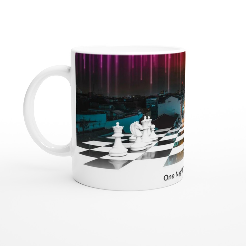 One Night in Bangkok Mug | Chess Musical Theatre Gift | Neon Skyline Coffee Cup for Theatre Lovers | Birthday Present for Him or Her — view 10