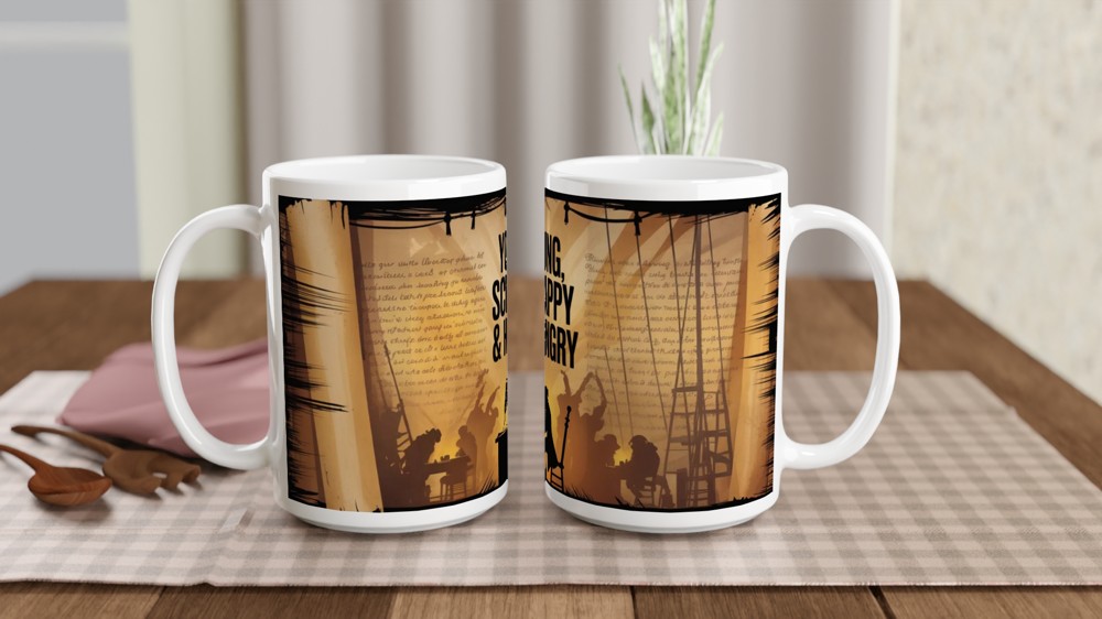 Young Scrappy & Hungry Colonial Writer Mug — view 2