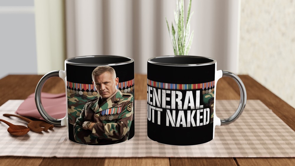 General Butt Naked Military Humor Mug — view 9