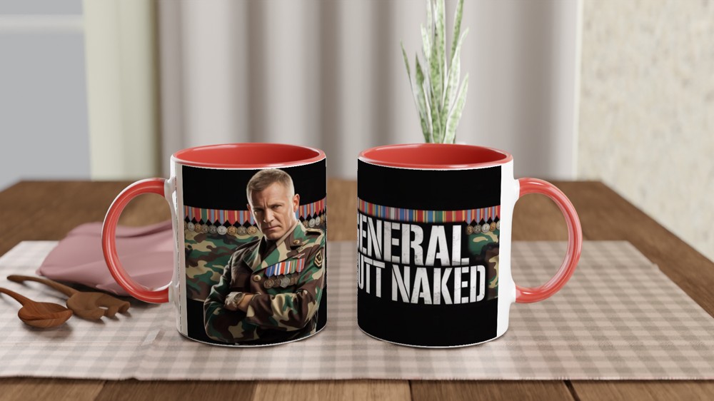 General Butt Naked Military Humor Mug — view 7