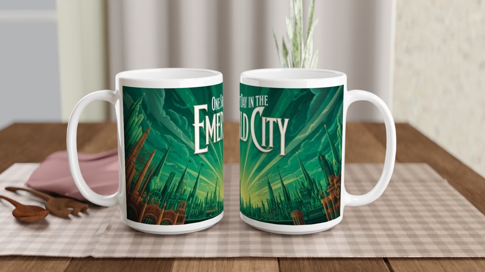 One Short Day in the Emerald City Green Skyline Mug — view 2