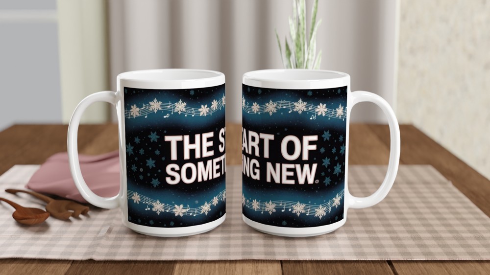 The Start of Something New Snowflake Music Mug — view 2