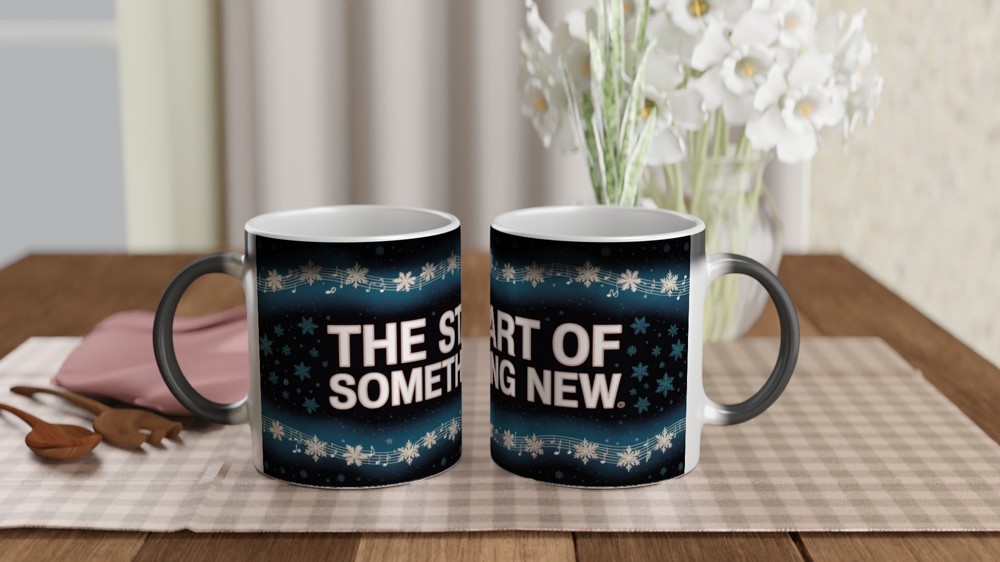 The Start of Something New Snowflake Music Mug — view 3