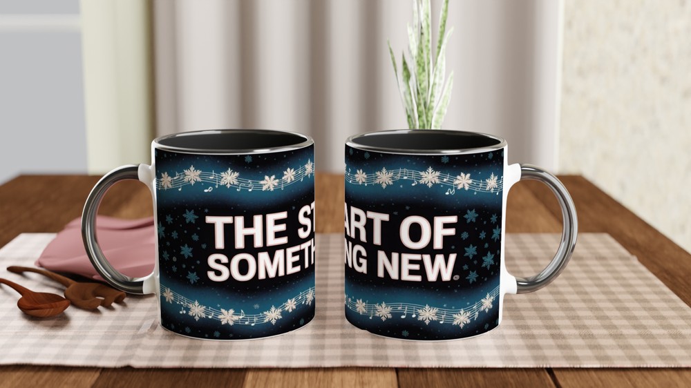 The Start of Something New Snowflake Music Mug — view 9