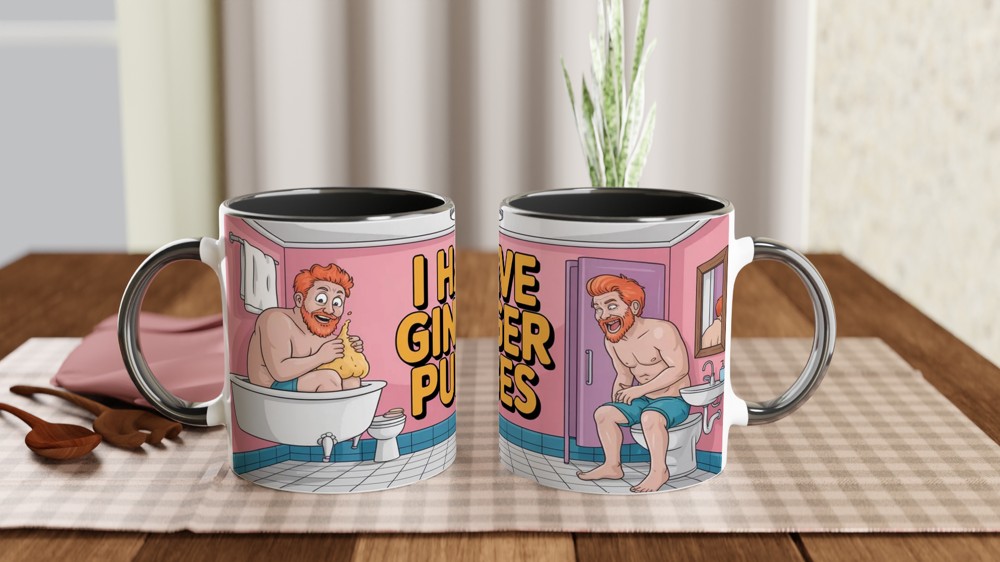 Ginger Pubes Mug | Funny Redhead Joke Gift | Rude Bathroom Humour Present | Novelty Mug for Him or Best Friend — view 9