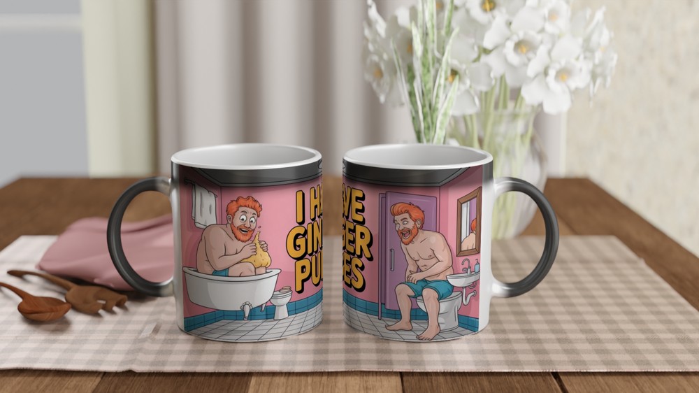 Ginger Pubes Mug | Funny Redhead Joke Gift | Rude Bathroom Humour Present | Novelty Mug for Him or Best Friend — view 3