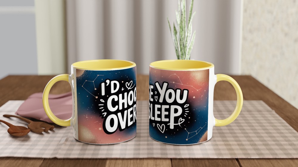 I'd Choose You Over Sleep - Romantic Quote Mug — view 8